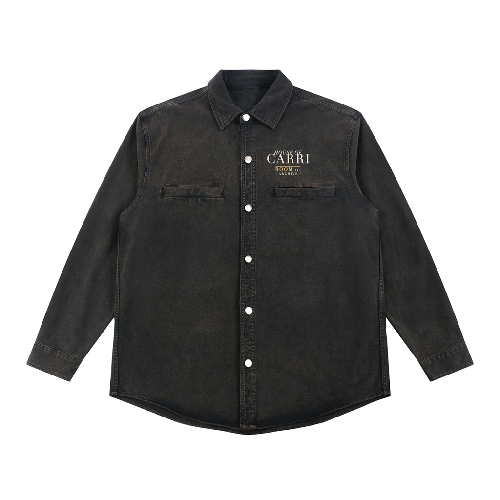 CARRI House Denim Jacket Room 01 washed black front view