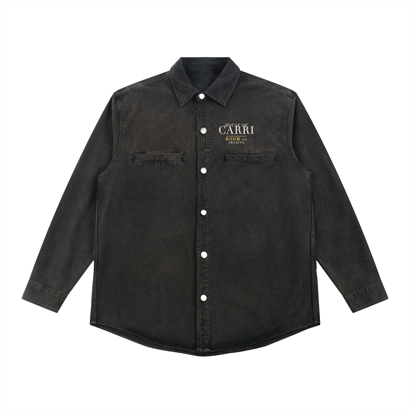 CARRI House Denim Jacket Room 01 washed black front view