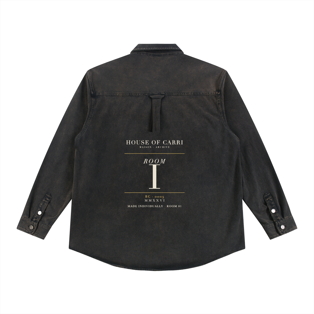 CARRI House Denim Jacket Room 01 washed black back view