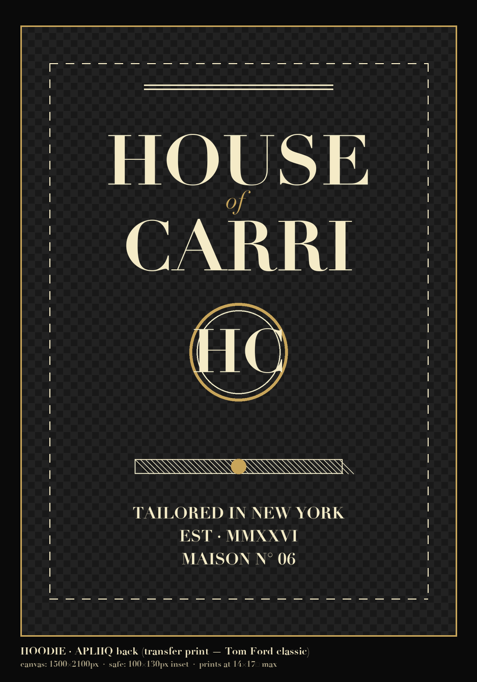 CARRI House Heavyweight Hoodie · Drop 06 — print frame diagnostic
